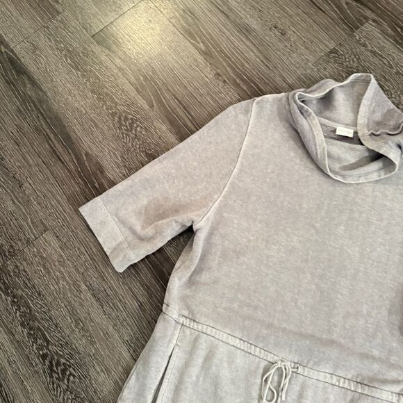 Poetry Short Sleeve Funnel Neck Hemp Cotton Sweatshirt - Picture 3 of 9